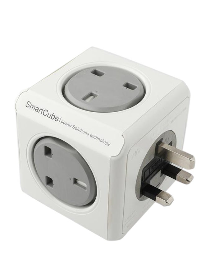 5-Way Smart Cube Extension Socket Grey/White 5cm