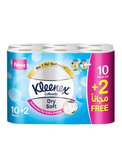 Kleenex Pack Of 12 Cottonelle Dry Soft Toilet Tissue Rolls White  - Image 1