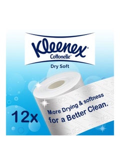 Kleenex Pack Of 12 Cottonelle Dry Soft Toilet Tissue Rolls White  - Image 2