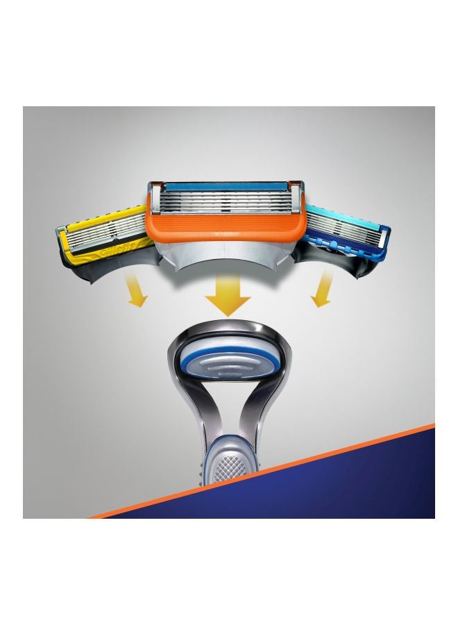 Gillette Fusion 5 Razor With 2 Blade Refills Silver/Orange - Image 2