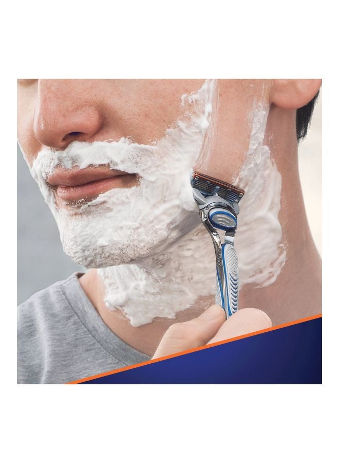 Gillette Fusion 5 Razor With 2 Blade Refills Silver/Orange - Image 3