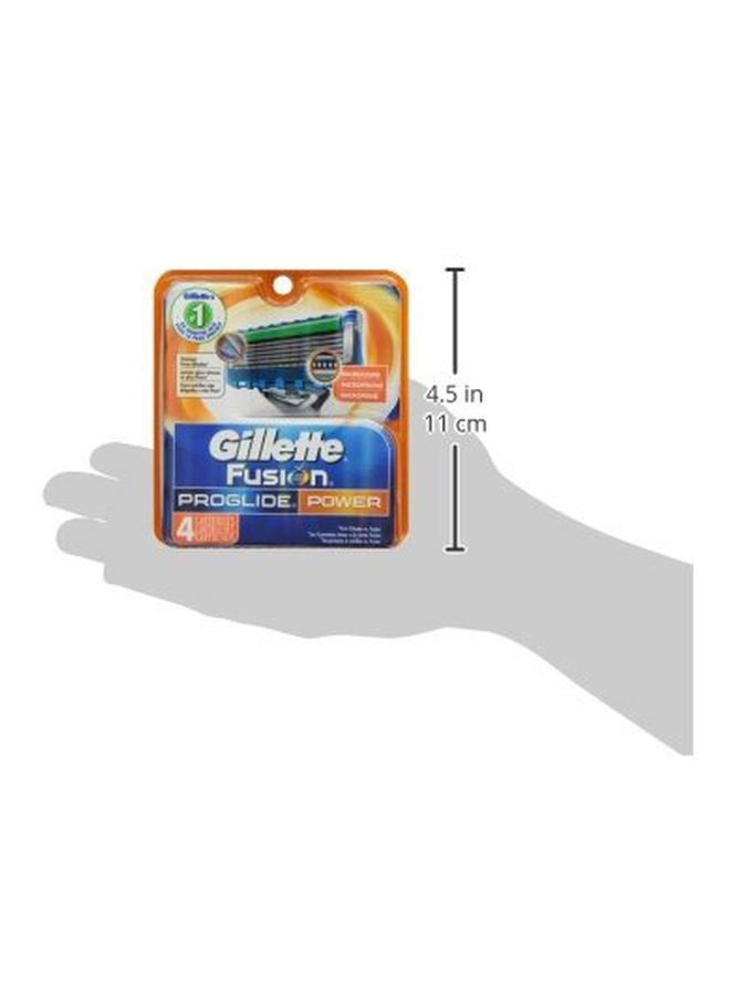 طقم شفرات حلاقة فيوجن 5 بروجلايد مكون من 4 قطع فضي/ أزرق/ أخضر - Image 2