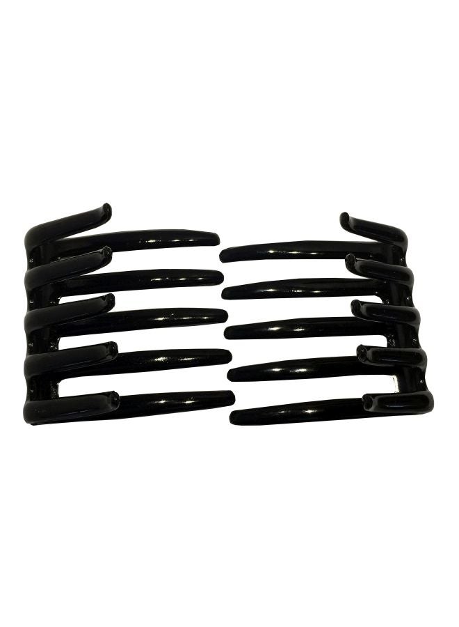 Parcelona 2-Piece French Crab Interlocking Clip Black 6cm - Image 1