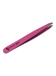 Tweezer Guru Stainless Steel Slant Tip Tweezer Pink  - Image 1