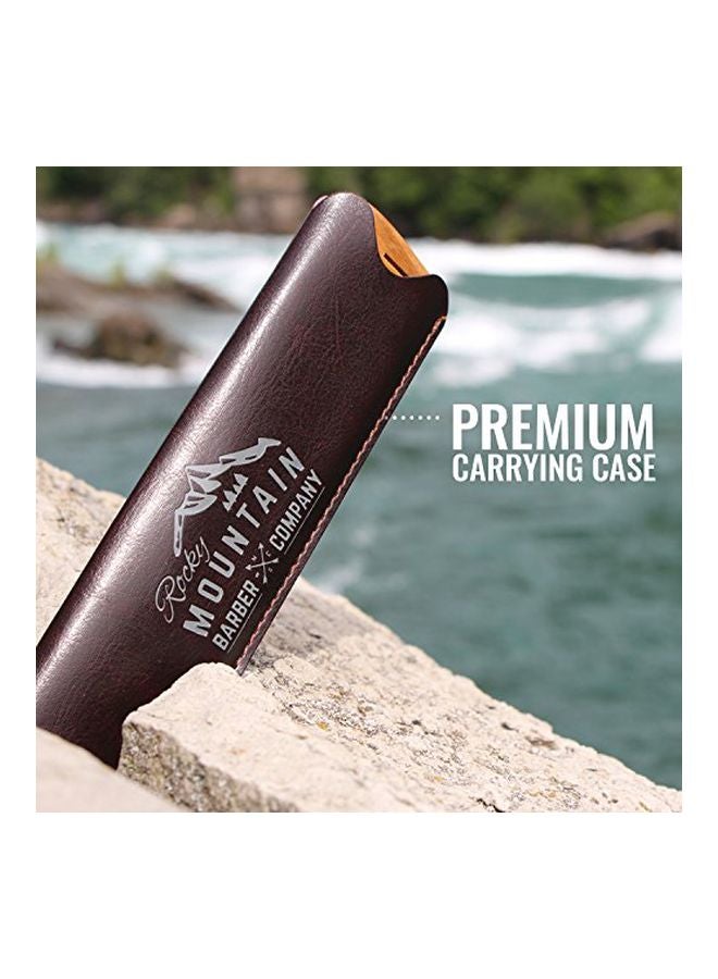 Rocky Mountain Barber Company Beard Comb With Carrying Pouch Brown/Beige - Image 3