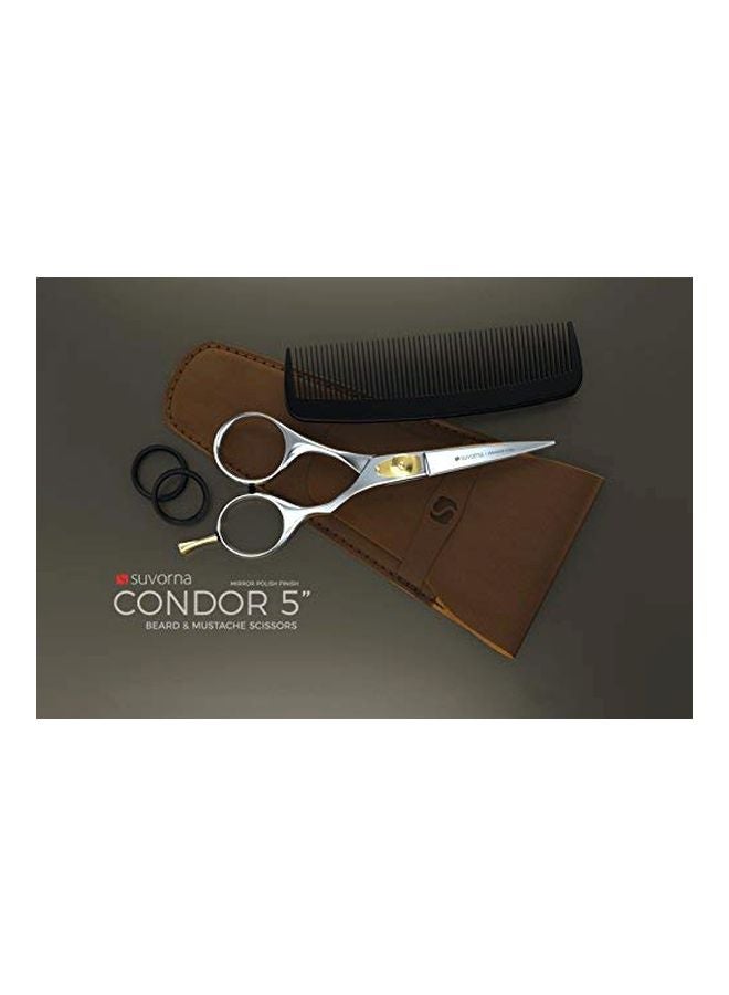 Suvorna Beard And Mustache Trimming Cutting Scissors Silver/Gold 5inch - Image 3