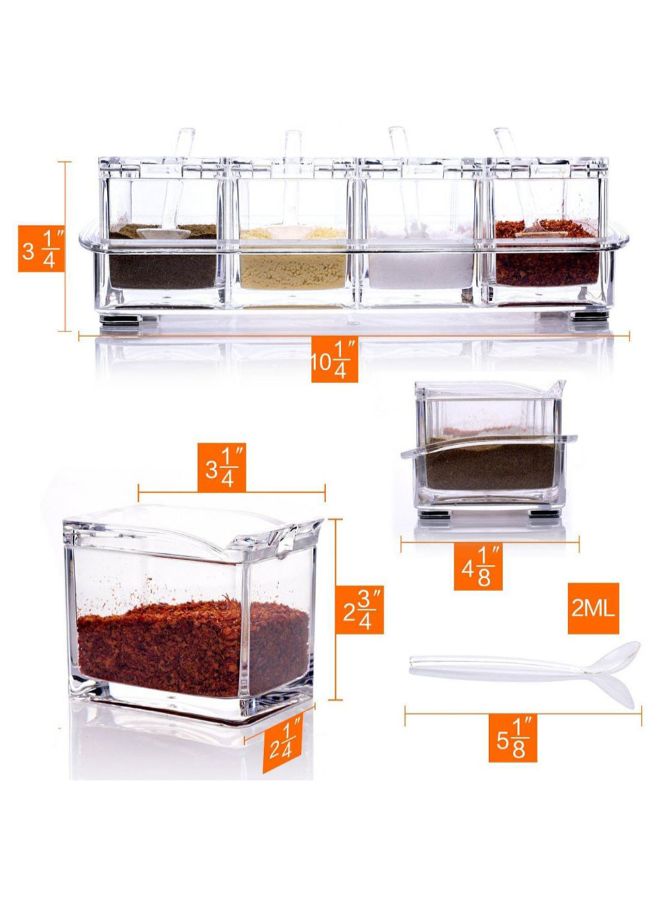 Generic 4-Piece Home Spice Container Jar Set Clear  - Image 4