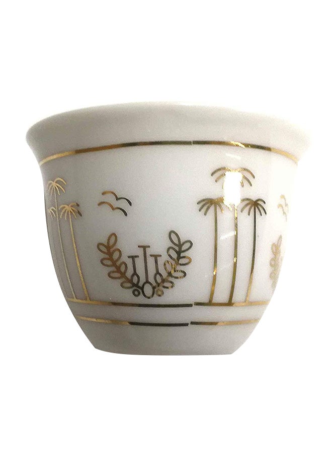 BITA 12-Piece Arabian Cawa Cup Set Beige/Gold 30centimeter 