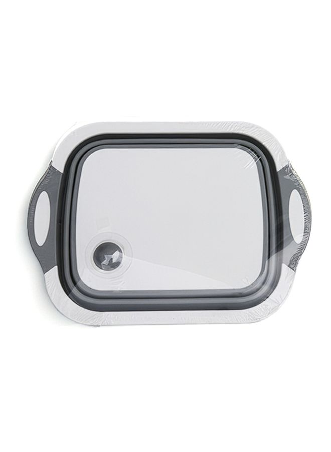 2-In-1 Collapsible Vegetable Washing And Chopping Bowl Grey 41 x 5 x 32cm - Image 4