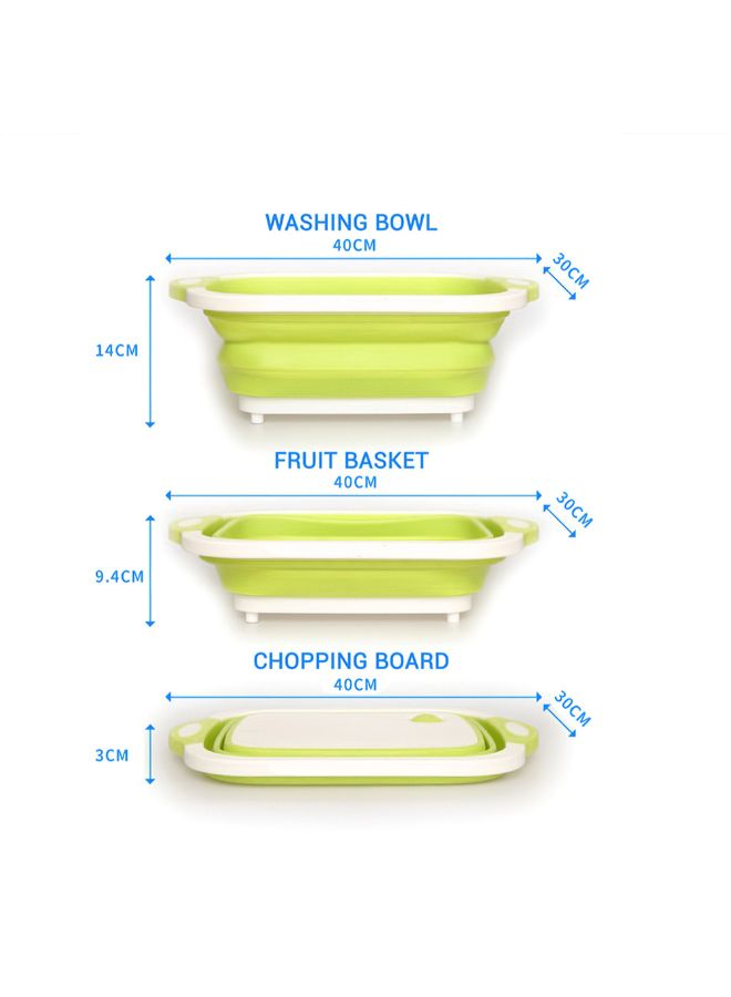 2-In-1 Collapsible Vegetable Washing And Chopping Bowl Grey 41 x 5 x 32cm - Image 5