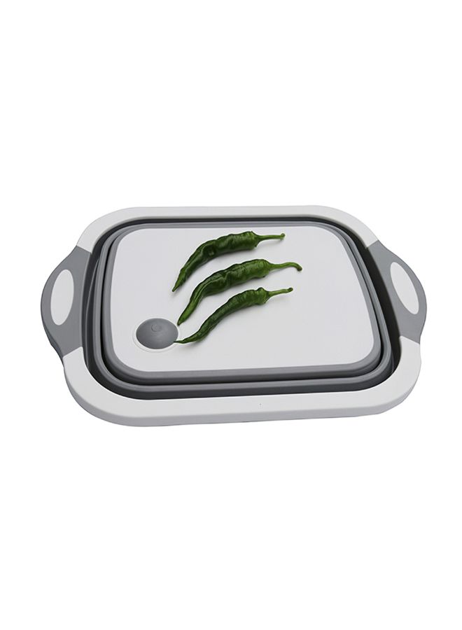 2-In-1 Collapsible Vegetable Washing And Chopping Bowl Grey 41 x 5 x 32cm - Image 3