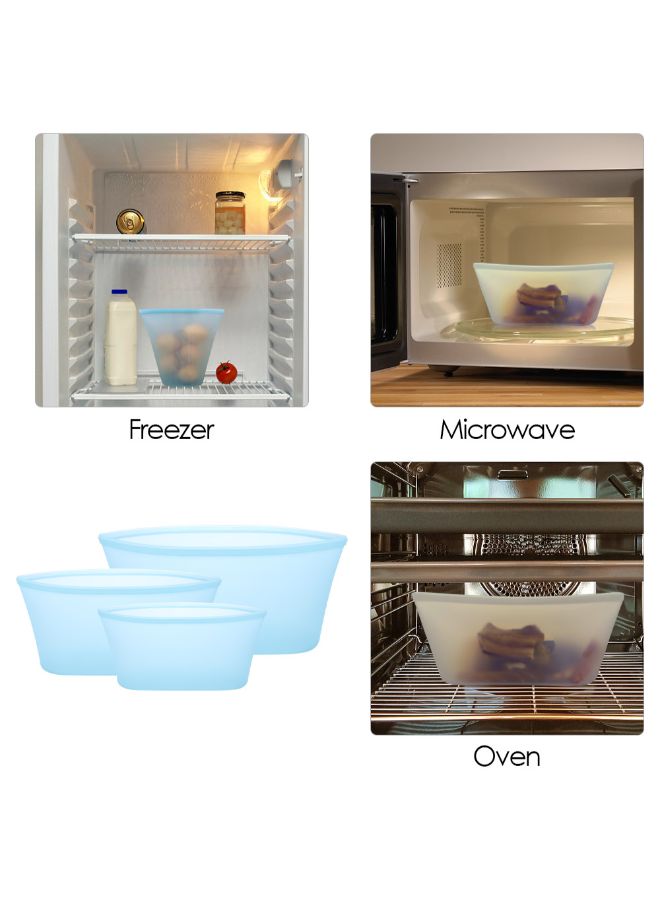 2-Piece Reusable Food Storage Container Set Blue 17 x 4 x 15cm  - Image 2