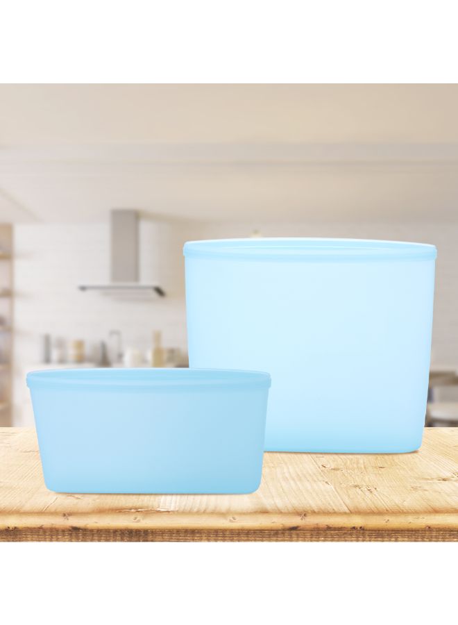 2-Piece Reusable Food Storage Container Set Blue 17 x 4 x 15cm  - Image 3