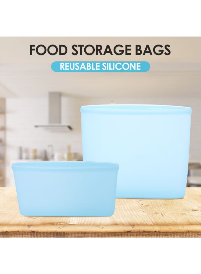 2-Piece Reusable Food Storage Container Set Blue 17 x 4 x 15cm  - Image 4