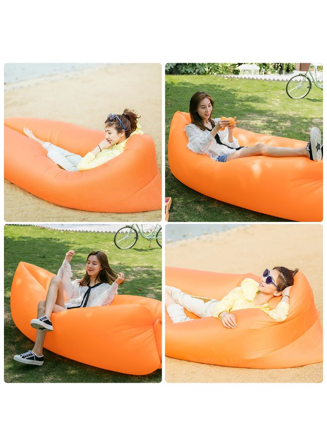 Generic - Inflatable Lounger Waterproof Air Mattresses Sofa Orange 39 x 6.8 x 17cm - Image 1