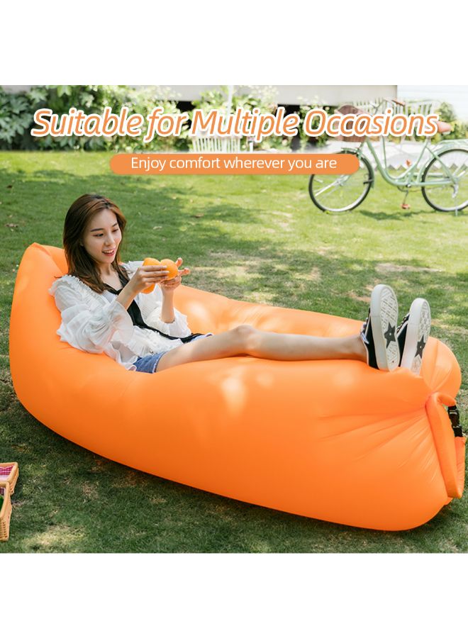 Generic - Inflatable Lounger Waterproof Air Mattresses Sofa Orange 39 x 6.8 x 17cm - Image 1