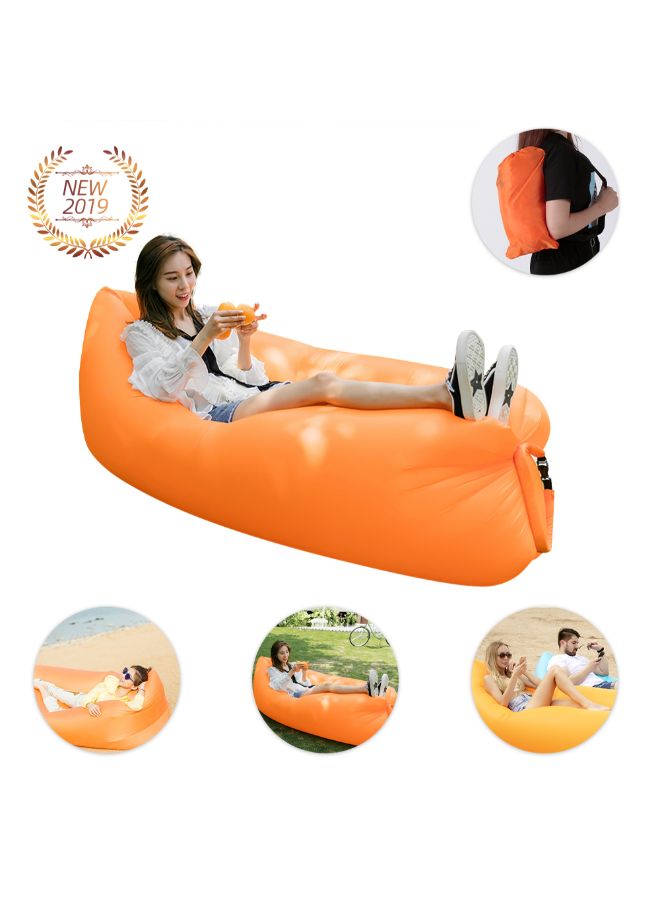 Generic - Inflatable Lounger Waterproof Air Mattresses Sofa Orange 39 x 6.8 x 17cm - Image 1