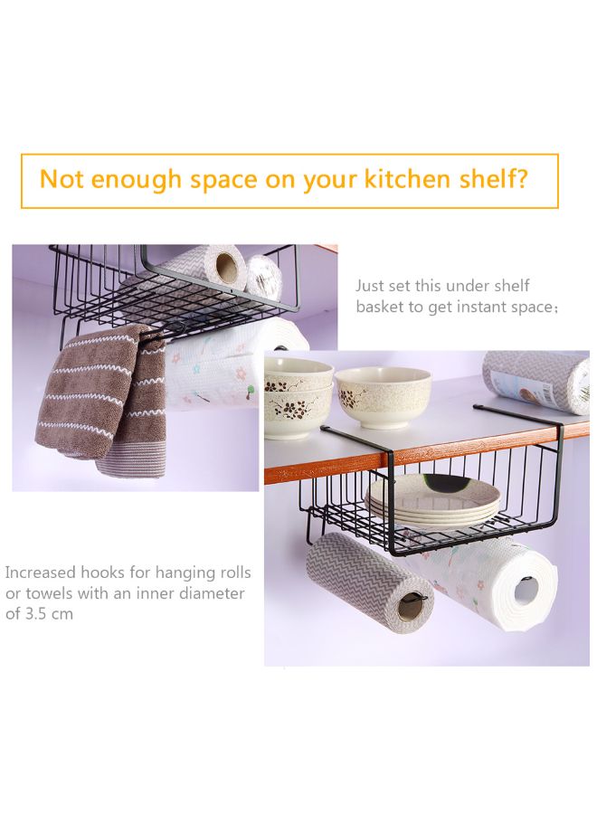 Generic Under Shelf Hanging Storage Basket White 28.5 x 19.5 x 26cm  - Image 2