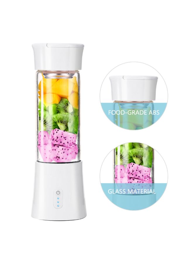 USB Rechargeable Blender And Portable Juicer Cup 380.0 ml H7790W White/Clear