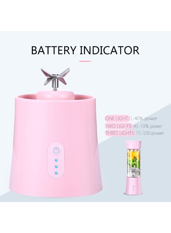 خلاط قابل لإعادة الشحن بمنفذ USB مع كوب عصير محمول 380.0 ml H7790P الوردي/الشفاف - Image 5
