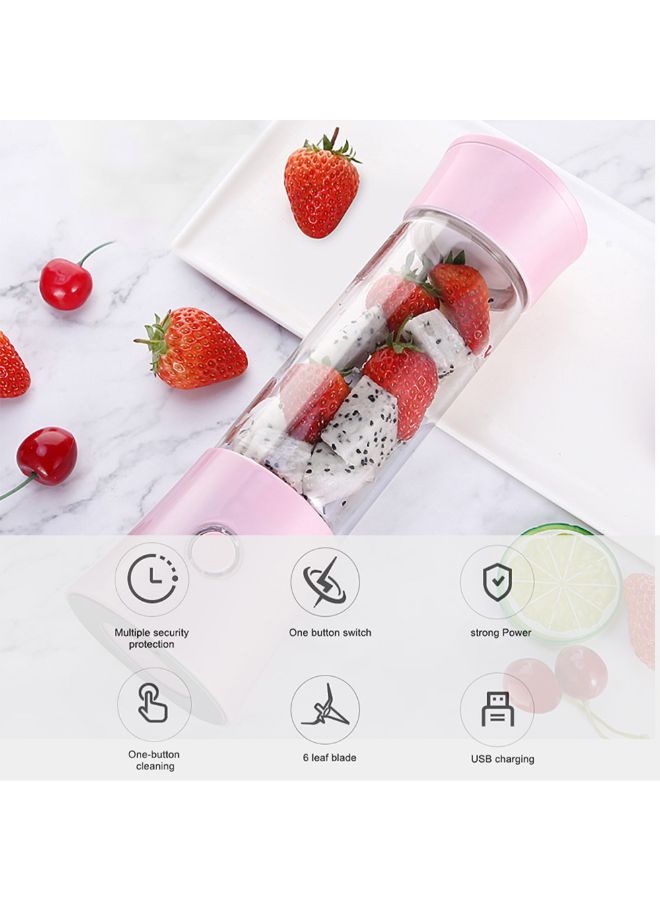 Usb Rechargeable Blender And Portable Juicer Cup 480.0 ml H7789P Pink/Clear - Image 3