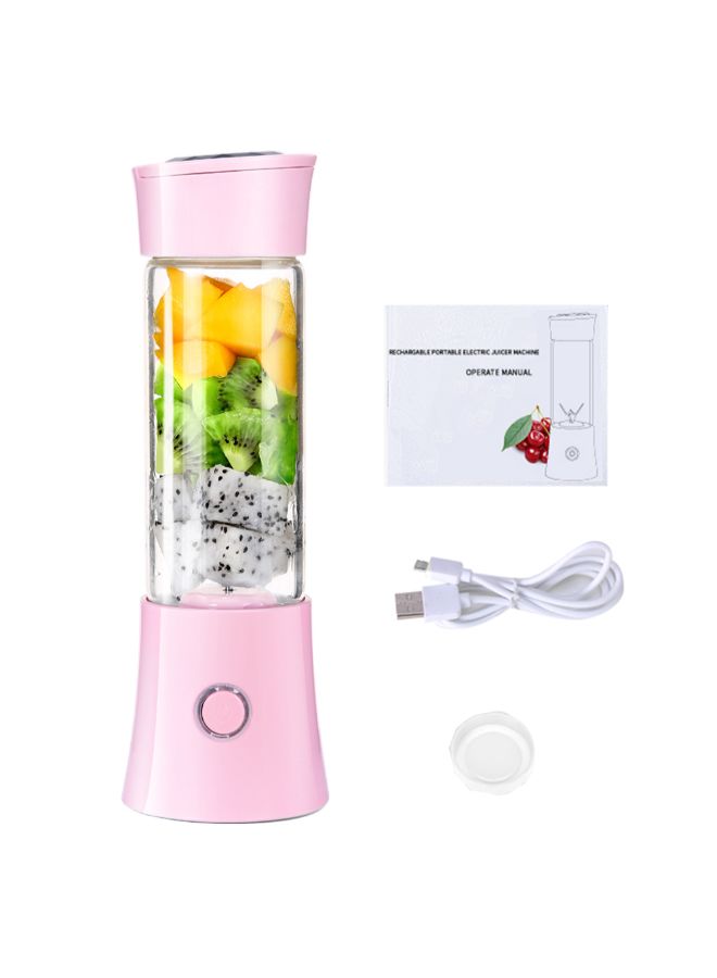 Usb Rechargeable Blender And Portable Juicer Cup 480.0 ml H7789P Pink/Clear - Image 4