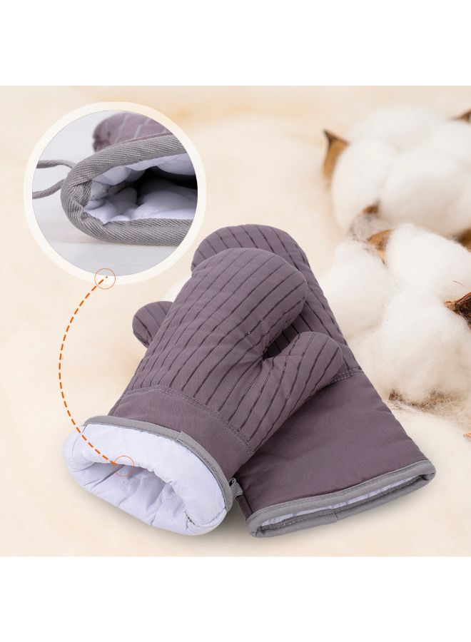 Heat Resistant Non-Slip Oven Mitts With Pot Holder Grey  - Image 4