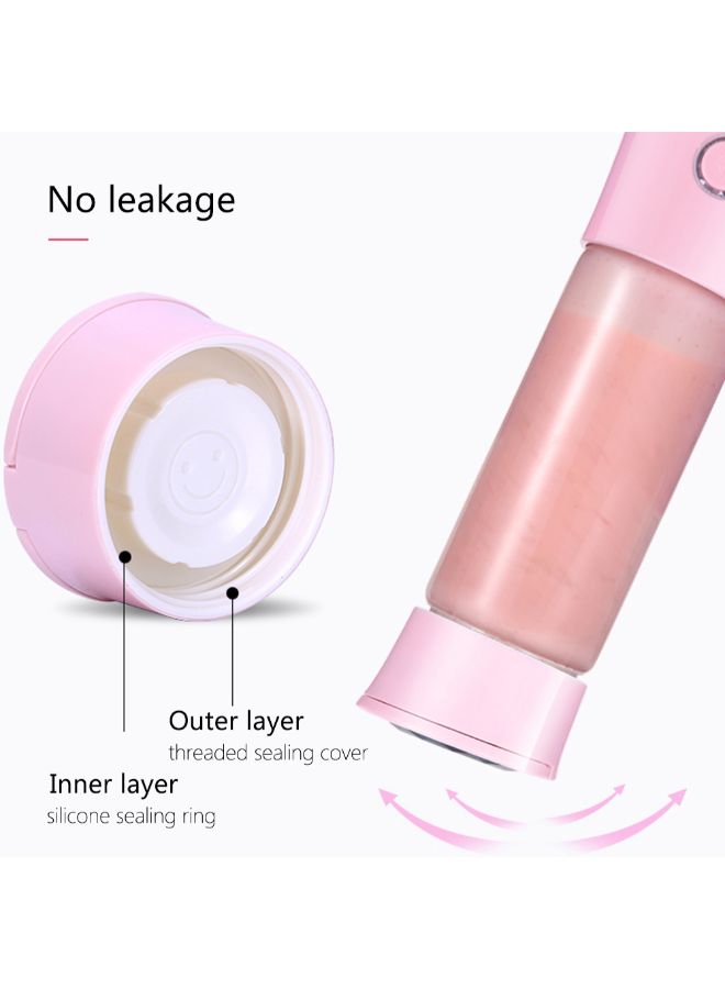Usb Rechargeable Blender And Portable Juicer Cup 480.0 ml H7789P Pink/Clear - Image 5