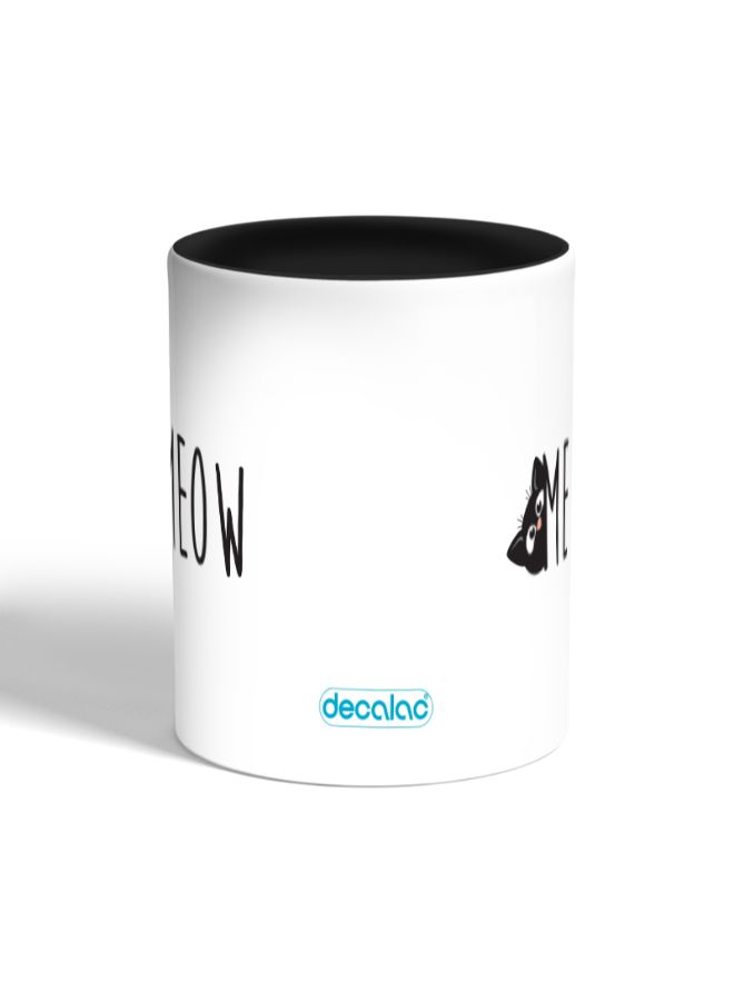 ديكالاك مج قهوة مطبوع برسمة قطة جميلة أبيض/ أسود - Image 2