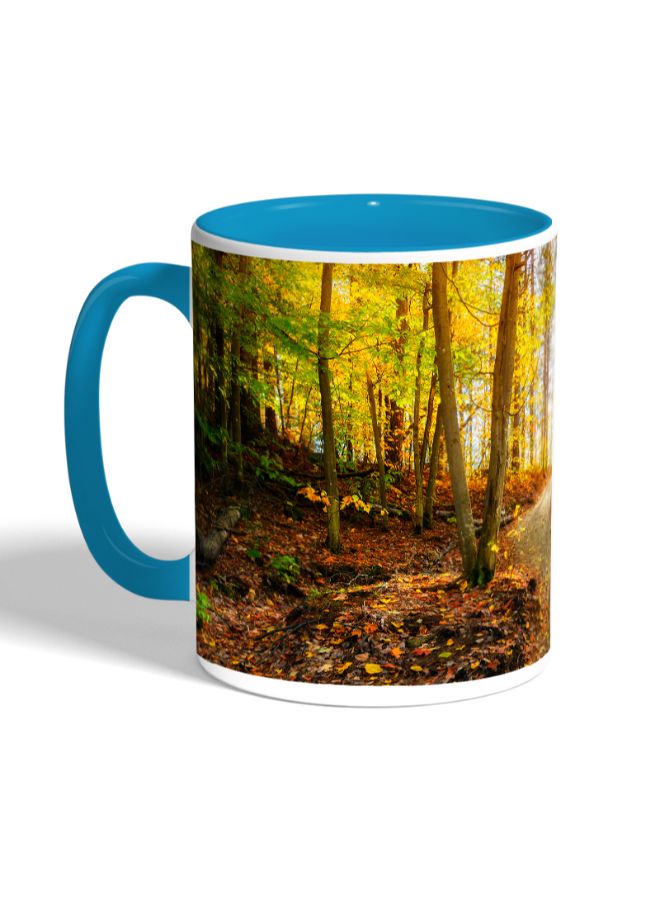 ديكالاك مج قهوة مزين بطبعة أوراق الشجر في الخريف متعدد الألوان - Image 3