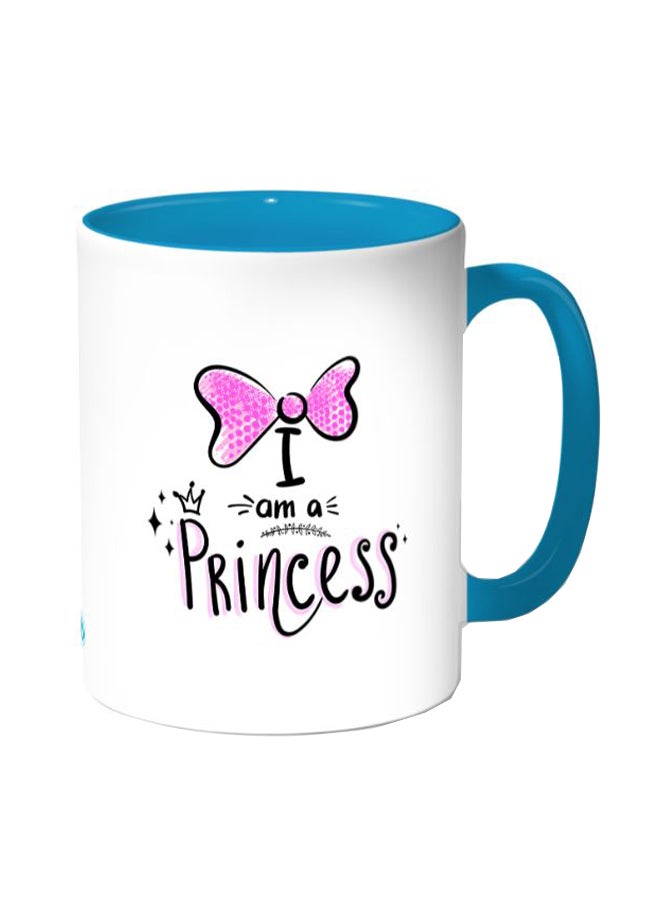 ديكالاك مج قهوة مزين بطبعة أميرة أبيض/أزرق - Image 1