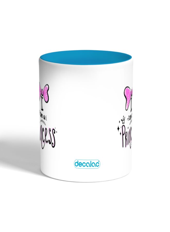 ديكالاك مج قهوة مزين بطبعة أميرة أبيض/أزرق - Image 2