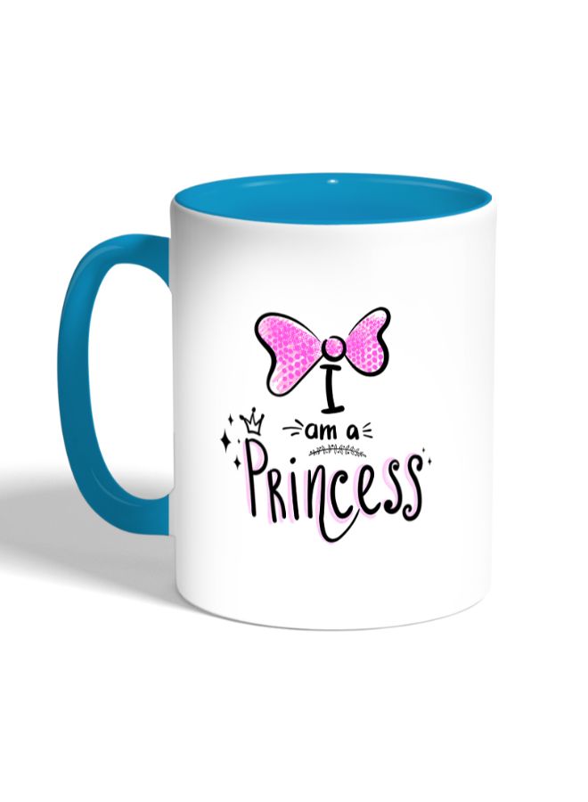 ديكالاك مج قهوة مزين بطبعة أميرة أبيض/أزرق - Image 3