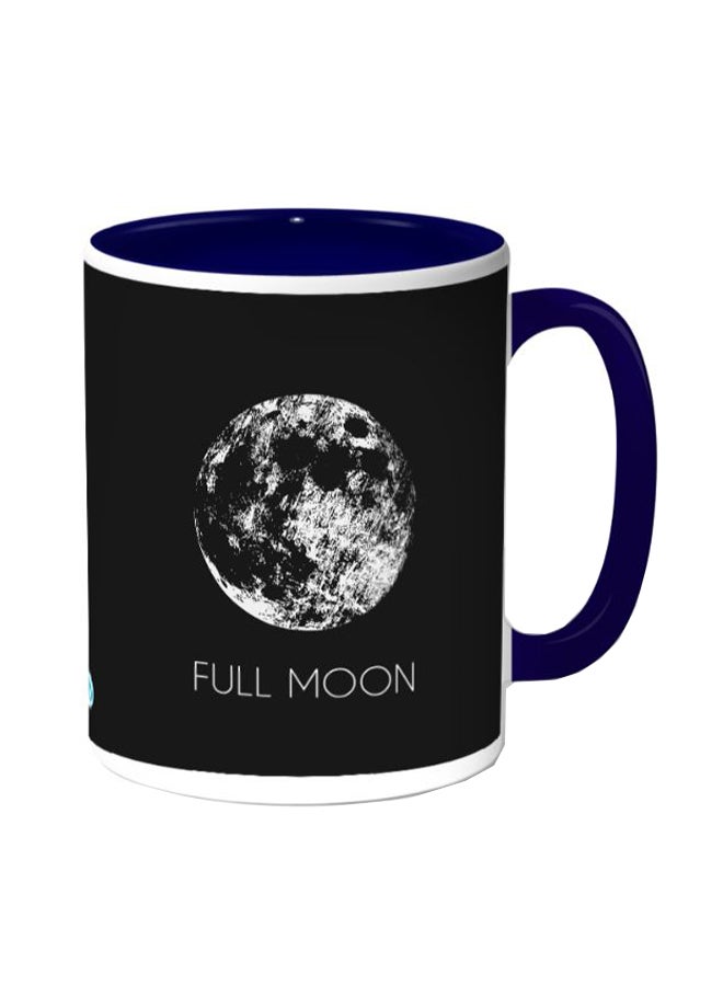 ديكالاك مج قهوة مزين بطبعة قمر أسود/ أزرق داكن - Image 1