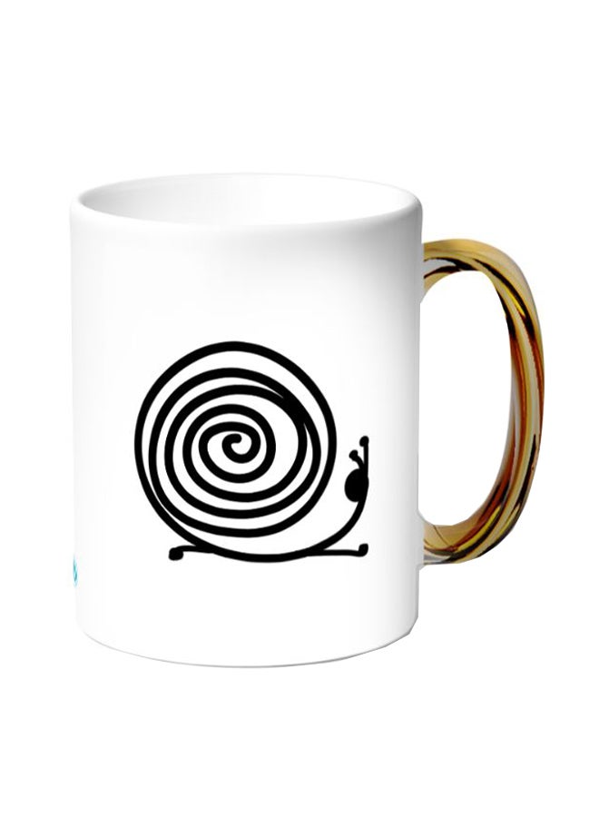 ديكالاك كوب قهوة بطبعة حلزون ذهب / أبيض - Image 1