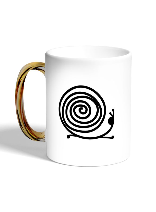 ديكالاك كوب قهوة بطبعة حلزون ذهب / أبيض - Image 3