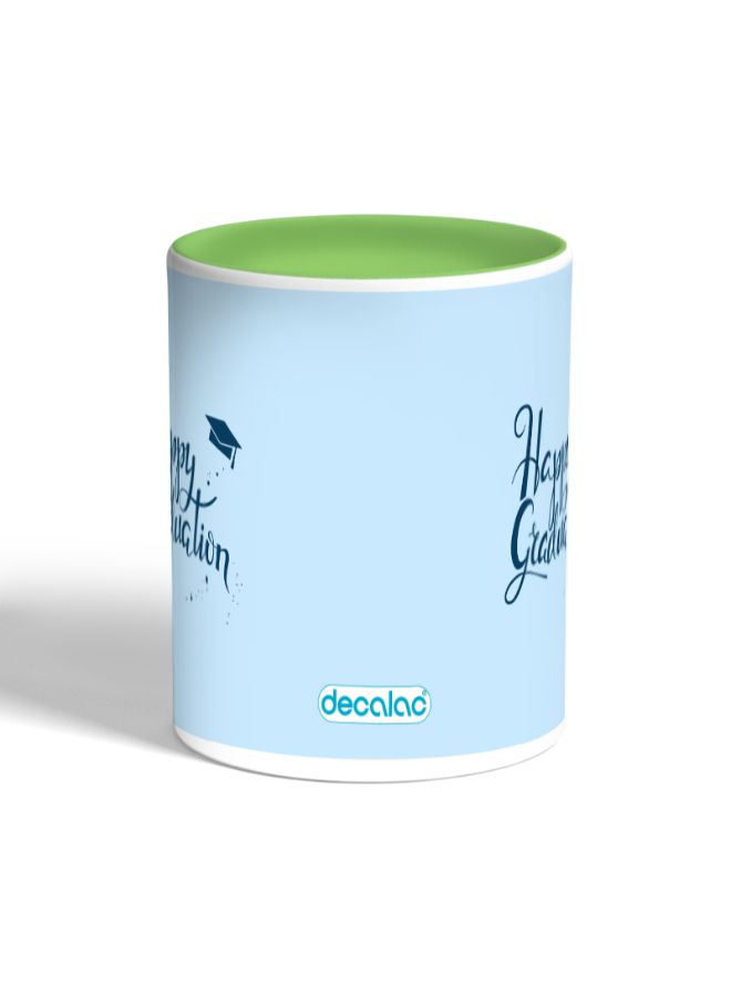 ديكالاك مج قهوة مزين بطبعة عبارة تهنئة التخرج أخضر/أزرق - Image 2