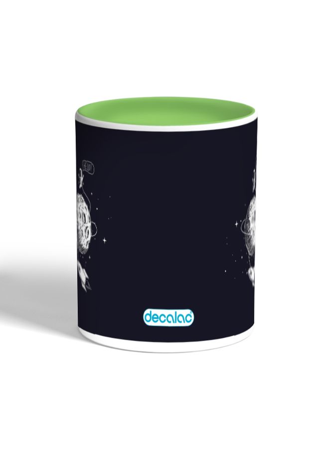 ديكالاك مج قهوة مزين بطبعة رائد فضاء أسود/أخضر - Image 2