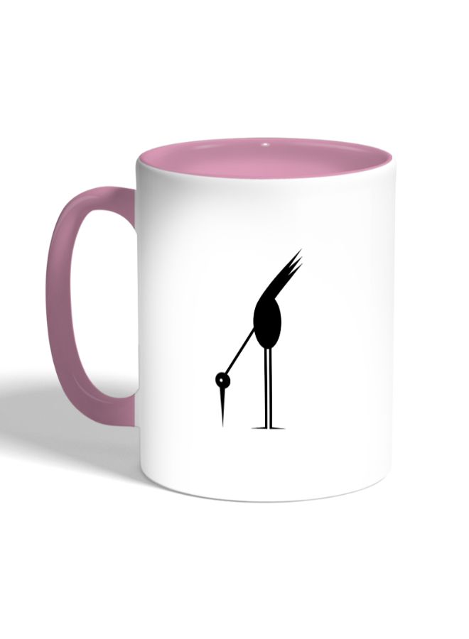 Black Bird Printed Coffee Mug White/Pink - v1568284300/N29870634A_3