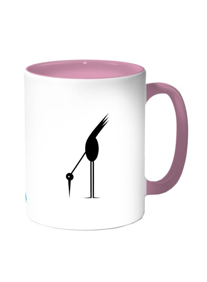 Black Bird Printed Coffee Mug White/Pink - v1568284301/N29870634A_1