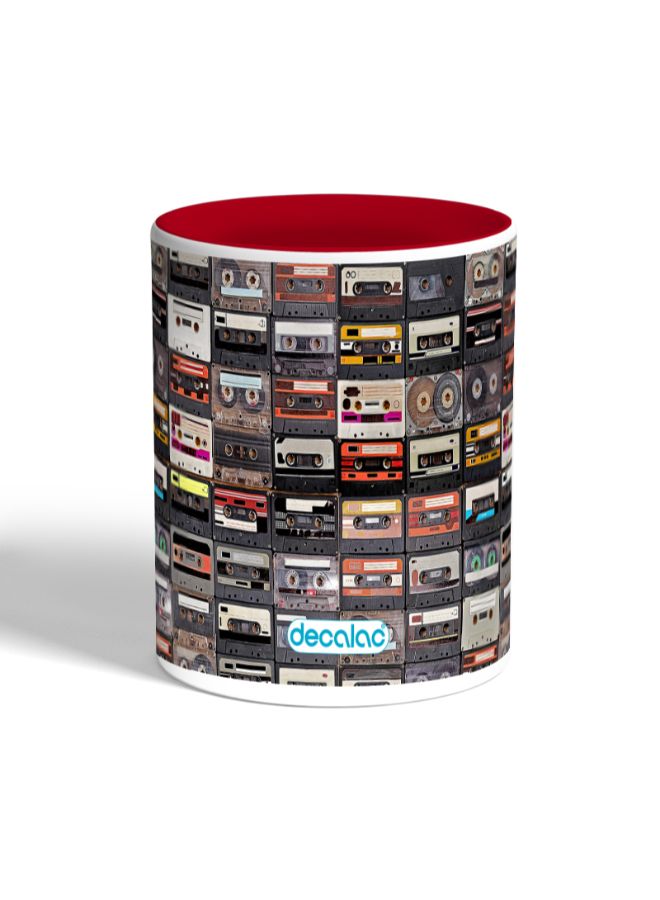 ديكالاك مج قهوة مزين بطبعة شرائط تسجيل متعدد الألوان - Image 2