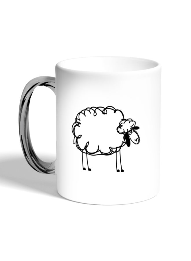 ديكالاك مج قهوة مزين بطبعة خروف فضي/أبيض - Image 5