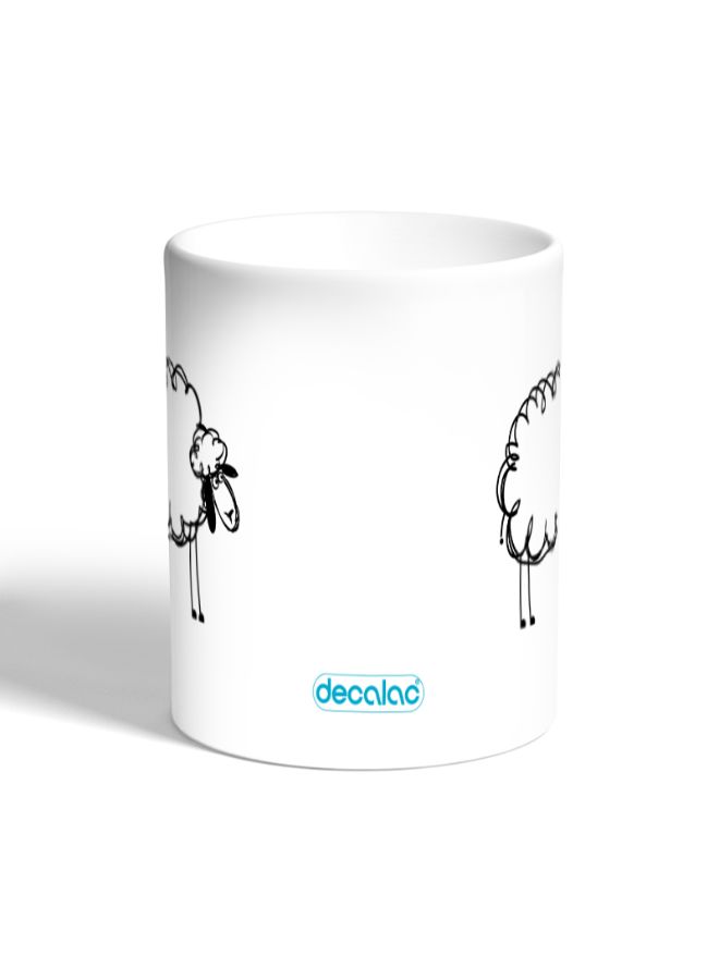 ديكالاك مج قهوة مزين بطبعة خروف فضي/أبيض - Image 4