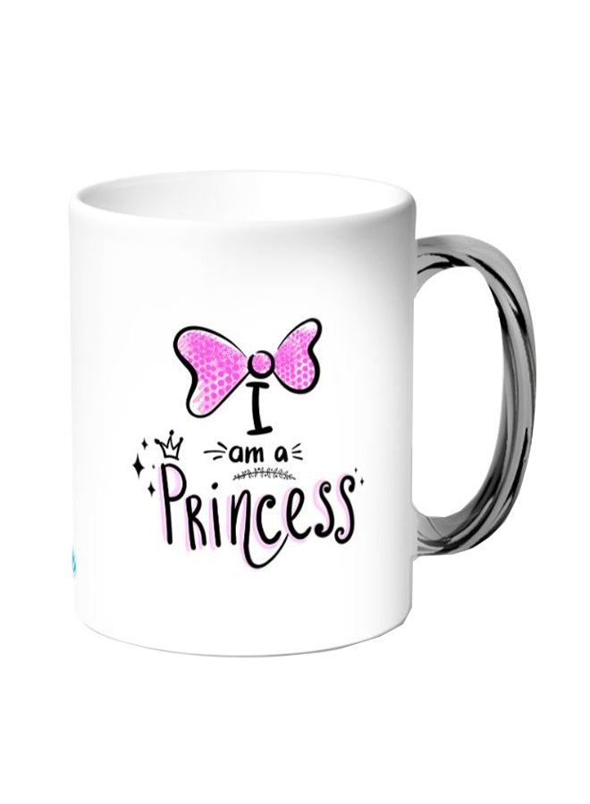 ديكالاك مج قهوة مزين بطبعة أميرة فضي/أبيض - Image 1