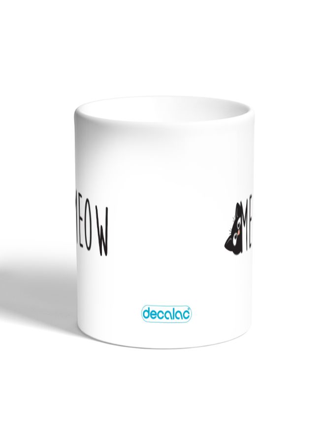 Decalac Cute Cat Printed Coffee Mug White/Black  - Image 2
