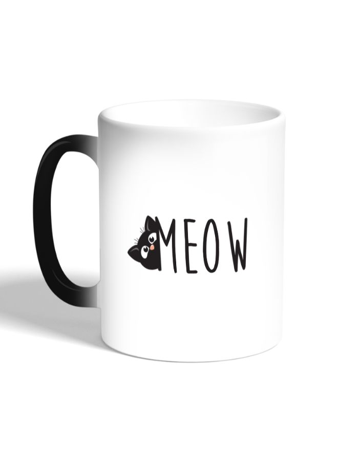 Decalac Cute Cat Printed Coffee Mug White/Black  - Image 3