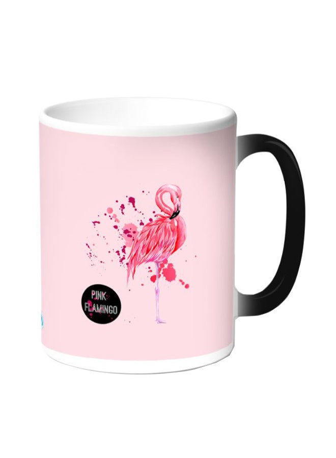 ديكالاك مج قهوة مزين بطبعة فلامنجو وردي / أسود/ أبيض - Image 1