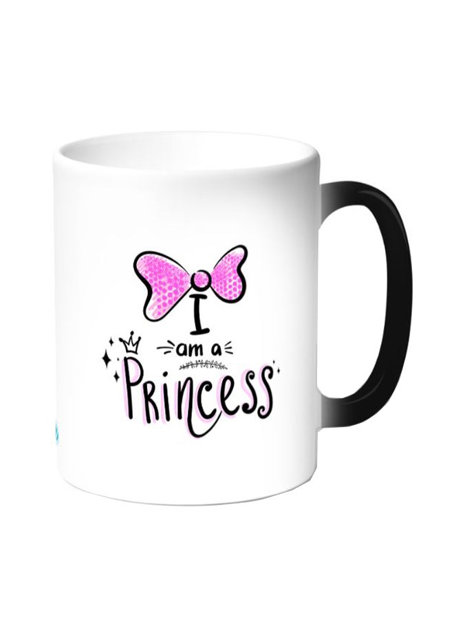 ديكالاك مج قهوة مزين بطبعة أميرة أبيض/ أسود - Image 1