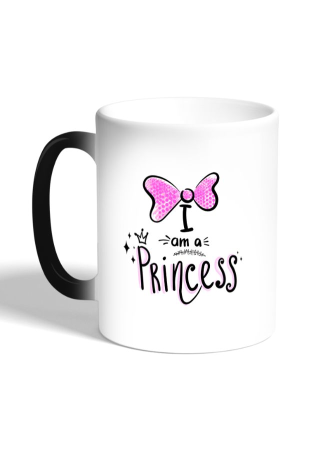 ديكالاك مج قهوة مزين بطبعة أميرة أبيض/ أسود - Image 3