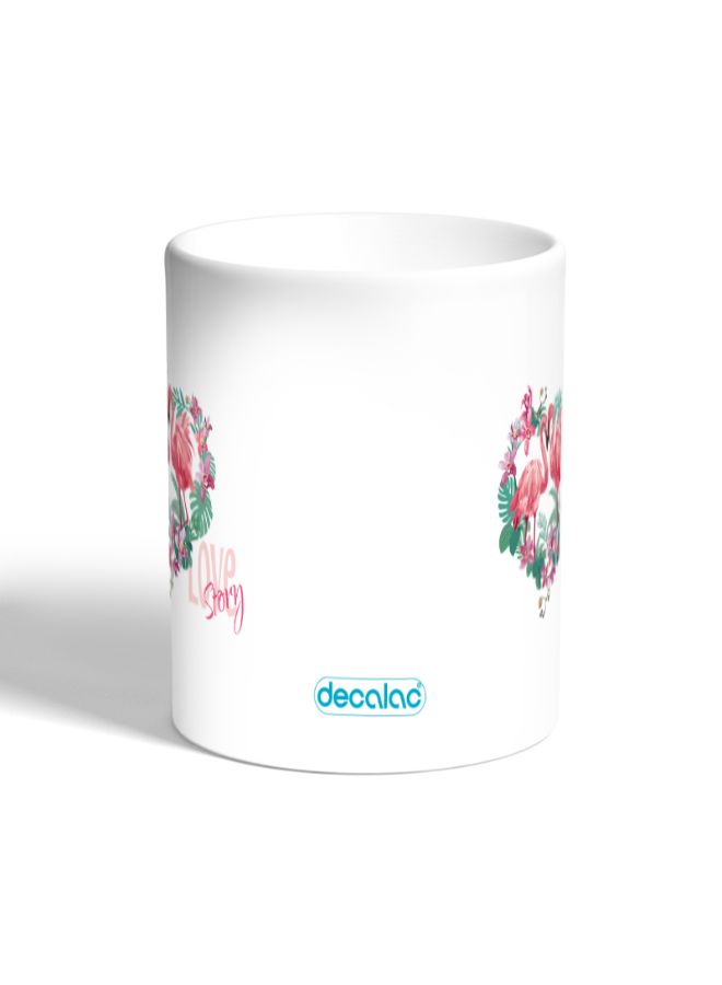 Decalac Couple Love Flamingo Printed Coffee Mug White/Black  - Image 2
